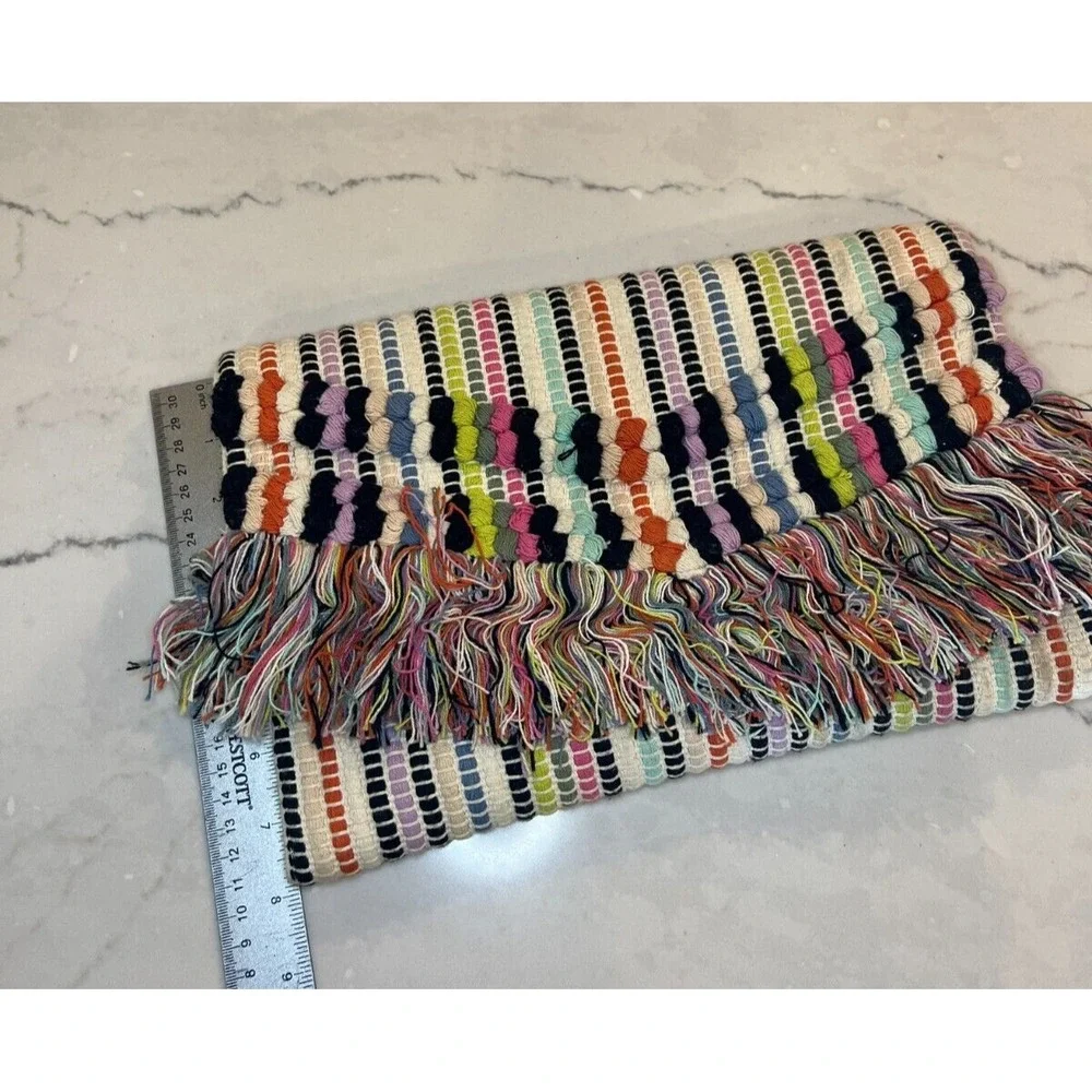 Stella & Dot Tai Bag Clutch Boho Fringe Multicolors Bohemian Hip India Trendy